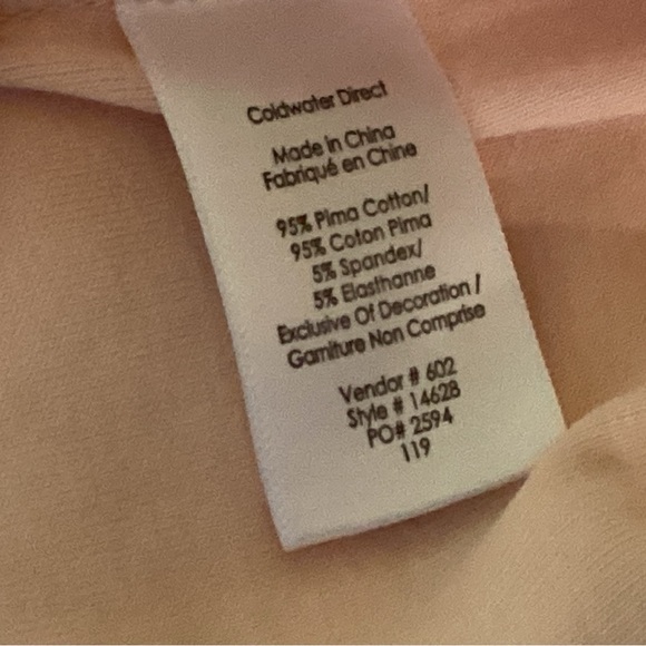 Coldwater Creek pink ruffle trim v neck stretch top size Small Soft New - Picture 6 of 9